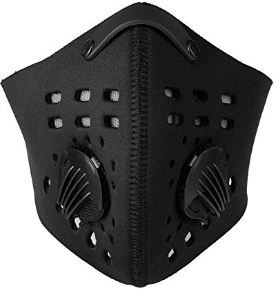 Ginyia Anti-Staub-Maske, atmungsaktive, Winddichte Filter-Halbmaske mit Klettverschluss, Neopren-Material in hoher Qualität, 4-farbig, optional für das Radfahren im Freien(Schwarz)