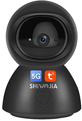 SHIWOJIA Caméra de sécurité Domestique Caméra IP WiFi Double Bande 5Ghz/2.4Ghz d'intérieur, 2K 4MP Intérieure Caméra 360 ° Pan/Tilt, Vision Nocturne, Suivi de Mouvement, Audio Bidirectionnel