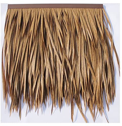Plastic simulation thatch tile decoration roof cornice pavilion promenade pvc plastic thatched artificial fake straw flame retardant Fake thatch Man-made Thatch ( Color : Yellow c , Size : 6pcs )
