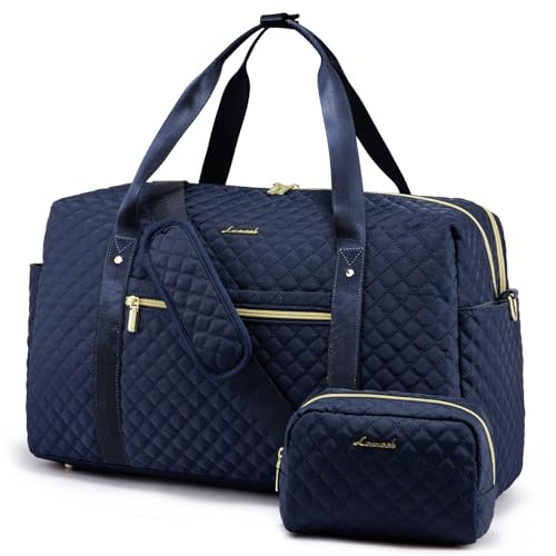 LOVEVOOK Travel Duffle Bag for Women, Weekender Overnight Bags with Trolley Sleeve, Large Waterproof Ladies Holdall for Hospital Maternity, Hand Luggage Womens, Navy Blue