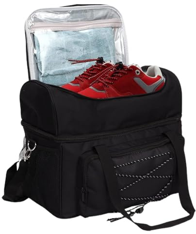 Shurzzesj Sac de bowling – Sac de bowling avec supports de balles et séparateur rembourré – Sac de bowling double pour 2 balles avec support de balle pour homme