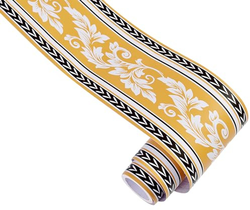 KMDZDZGS Self-Adhesive Wallpaper baseboards, PVC Wallpaper Borders, Waterproof Waistline Decorative Sticker, Baseboard Decorative Wallpaper for Kitchen Living Room Bathroom,12CM X 10M (L)