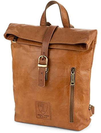 Berliner Bags Vintage Rucksack aus Leder Seattle, kleiner City-Rucksack für Damen - Braun