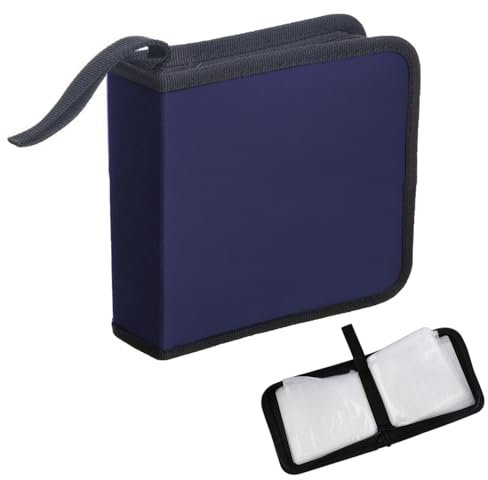 gvivej CD Tasche, CD DVD Discs Aufbewahrungstasche für 40 Discs, CD Hüllen DVD Aufbewahrung Mappe für Auto und Zuhause, Blau