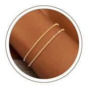 ZHESHY Bracelet Femme Argent Or Plaqué Or 14k Réglable Empilable Chaîne Bracelets Coeur Perle Love Scintillante Lot Bracelets Personnalisé Fantaisie Anniversaire Pour Femmes File Bijoux 16cm+5cm
