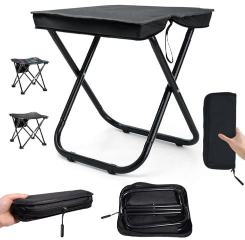 Taburete Plegable Portátil,Silla Portátil Plegable Mini Oxford,Taburete Plegable, Taburete Plegable para Exterior,Taburete Plegable Portatil Camping,Senderismo,Exteriores E Interiores,Soporta 120kg