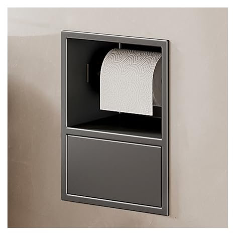 OOMRNV Shower Niche, Stainless Steel Embedded Wet Room Alcove, Shampoo Toiletry Toilet Paper Waterproof Storage Shower Organiser, Home Bedroom Kitchen Bathroom Shelv,Grey-23x17x12CM/9.06x6.7x4.73in