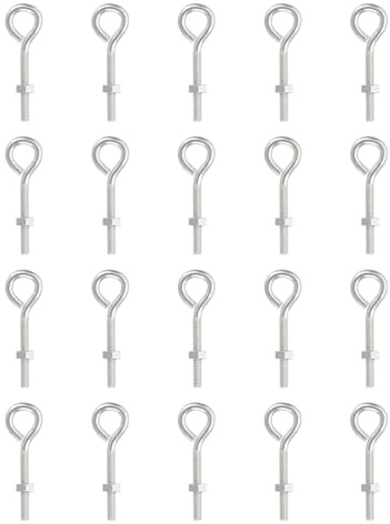 PATIKIL M4x30mm Pitons A Oeil Avec Ecrous20 Pcs Pitons A Oeil A Epaulement Pivotant En Acier Au Carbone Boulons Filetes Pour Cables Fils suspendu Luminaires