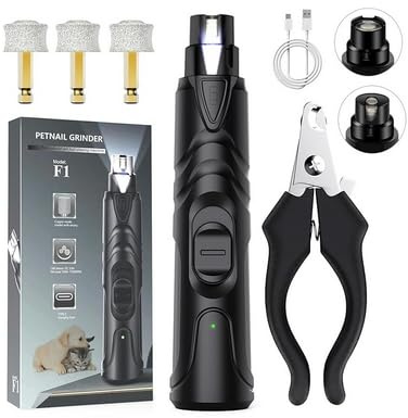 ETENTOUS Krallenschleifer für Hunde, Neuester Profi Krallenschleifer mit 3 Anschlüssen (mit krallenschere), Superleise, Dog Nail Grinder für Große, Mittelgroße, Kleine Hunde