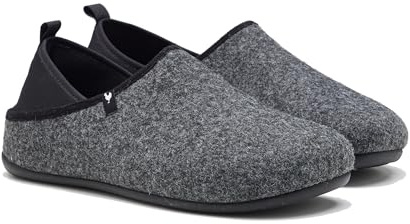 PITAS | LANNA DUAL FIT MAN | Zapatillas de Casa Hombre | Pantunflas Antideslizantes | Forro Pelo Sintético | Calzado Confort | Slippers | Cálidas y Ligeras | Calzado Walkinpitas | Grafito & Negro 44