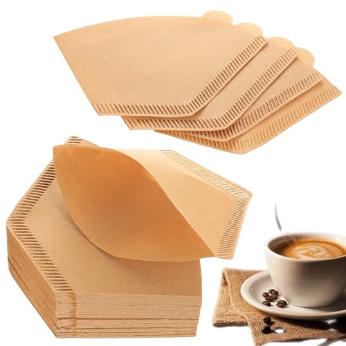 200 Pz Carta da Filtro per Caffès Taglia 1, Carta Filtro Macchina a Ventaglio Non Sbiancati, Filtri da Caffè per Macchine da Caffè a Goccia con Filtros a Goccia (1-2 tazze)