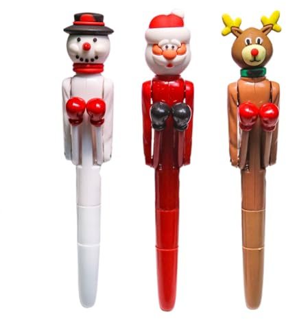 Lot de trois stylos colorés – Stylo de boxe, design anti-stress, instruments d'écriture, papeterie fantaisie sur le thème des vacances | Pour garçons et filles