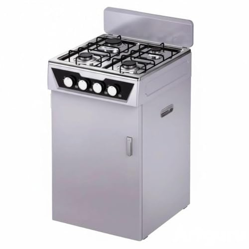 CUCINA A GAS 4 FUOCHI - FORNELLO A GAS 4 FUOCHI CON VANO PORTABOMBOLA | GRIGIO