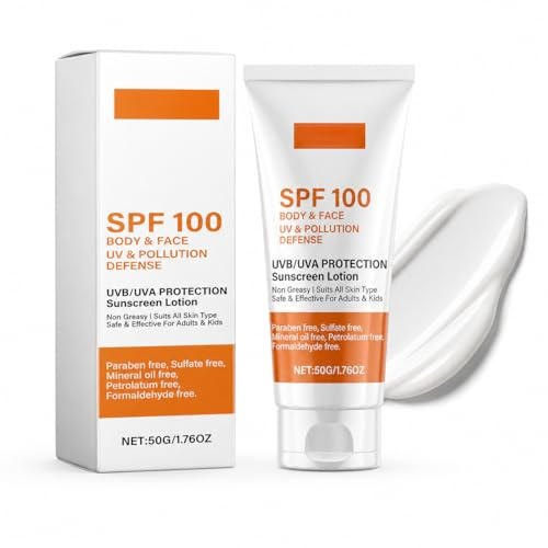 SPF100 Suncream,Sonnencreme LSF 100,Sunscreen SPF 100 für Gesicht & Körper,Sonnenschutz Gesicht mit Lichtschutzfaktor 100,Sun Cream Makeup Anti-Aging,Wasserfest,Sonnencreme Koreanisch