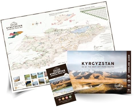 Explore Kyrgyzstan Travel Guidebook + Adventure Travel Map | 4x4, van, motorbike and cycle | 2nd edition