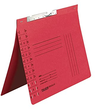 Original Falken 50er Pack Pendular Pendelhefter. Made in Germany. Aus Recycling-Karton mit Behördenheftung und Schlitzstanzung für DIN A4 rot Hefter Blauer Engel
