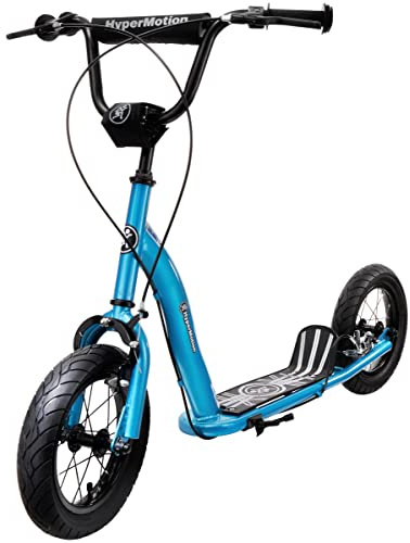HyperMotion Trottinette pour Enfants + 8 Ans (Charge Max 50 Kg) - Trottinette de Ville pour Filles et Garçons Freins à Deux Mains - Roues Gonflables 30 cm Cadre en Acier Robuste - Cerise