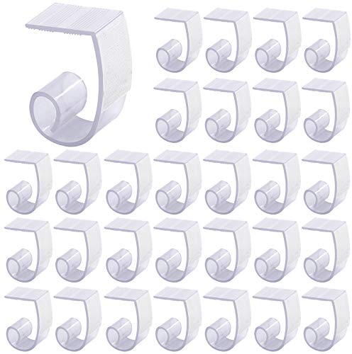 Glarks Plastic Tablecloth Clips Table Cloth Clips Table Skirting Clips with Velcro Fastener for 1.38-1.77 Inch Tables Ideal for Indoor Outdoor Wedding Party Picnic