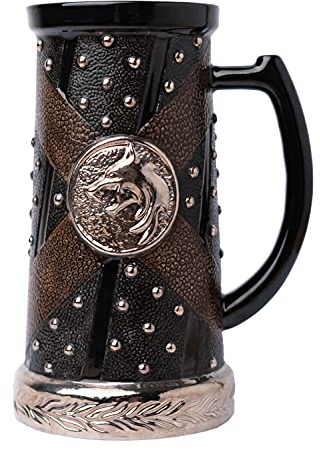 Grupo Erik Jarra The Witcher, 750ml - Taza medieval - Jarra cerveza - The Witcher merchandising - Taza The Witcher, The Witcher merchandising oficial