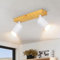 Ketom Plafonnier Spot Orientables Blanc - Bois Spot Plafond GU10 - Plafonnier LED 2 Spots - Pivotants & Orientables Spots de Plafond - Spot de Plafonnier pour Salon Cuisine Chambre - Sans Ampoule