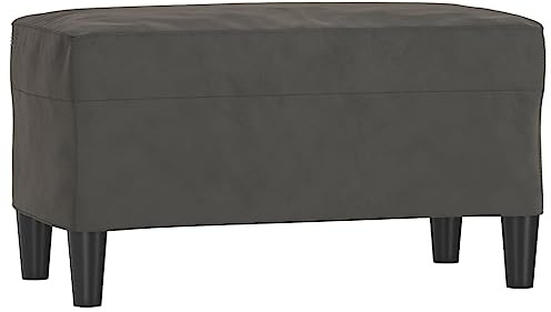 vidaXL Banco Taburete Recibidor Entrada Pasillo Dormitorio Salón Comedor Tapizado Acolchado Cama Asiento Mueble Patas de Terciopelo Gris Oscuro