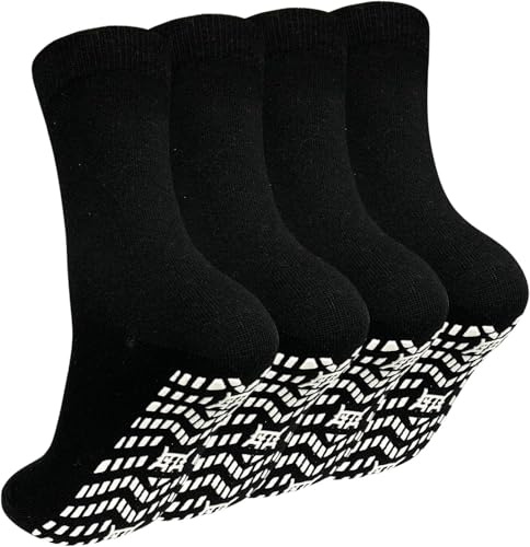 ZAKASA Calcetines Antideslizantes Hombre Deportivos: Calcetines Deporte Hombre Calcetin Algodón Transpirable Talla 43-46 Negro-4 Pares