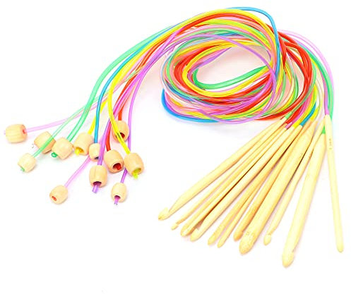 Durable Aluminum Tunisian Crochet Set, Exercise Hands-On Ability with Hooks, Colorful & Attractive