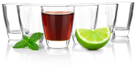 BigDean 24 Stück Schnapsgläser 2cl - Shotgläser aus klarem Glas mit dickem Boden - robustes Schnapsglas - spülmaschinenfest - Shot Gläser für Tequila, Wodka, Ouzo - Gastro Qualität