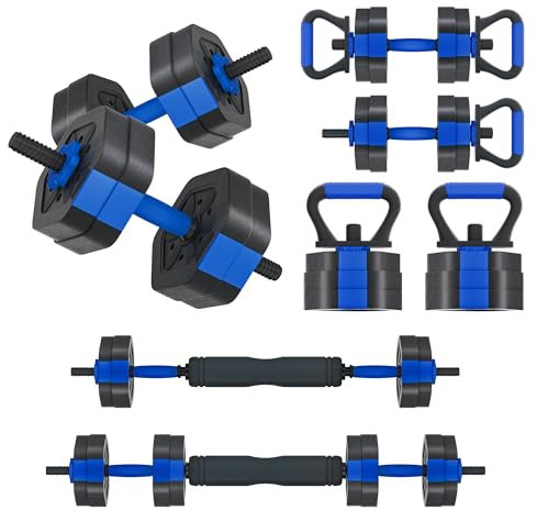 VIVITORY Dumbbell Sets Adjustable Weights, Free Weights with Connector, Non-Rolling Adjustable Dumbbell Set, Barbell for Home Gym, Hexagon, Cement Mixture