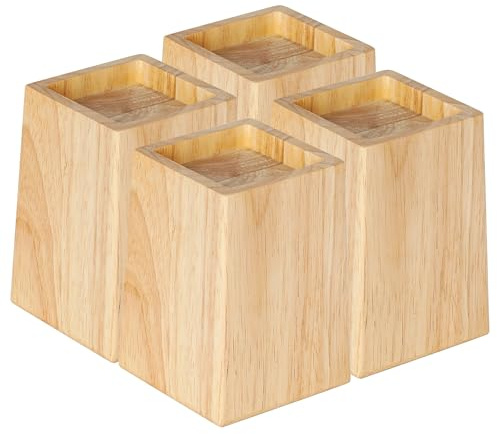 TQVAI Sänghöjare i trä 11 cm (inre 11 cm H), möbelhöjare stöder upp till 997 kg kraftig för soffbord, 4-pack bordsben stöd med halkfri gummidyna, original