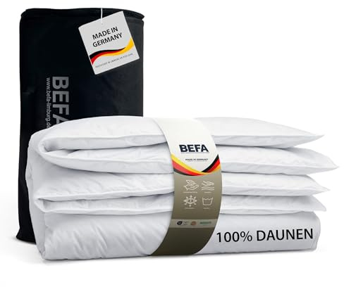BEFA NATUR Reine Daunendecke Winter 135x200 cm (2 Stück) | 100% Daunen | 810g Füllgewicht/Stück | Allergiker (NOMITE) | Tierwohl (DOWNPASS) | Oeko-TEX Klasse 1 | Made in Germany