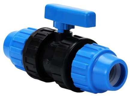 FIFIBANG Válvula de bola de 1 pieza para tubería de PE, válvula de bola de tubería de PE de 25 mm PN10, conexión de tornillo para tubería de PE Válvula de bola de tubería de PE (25 mm)