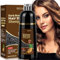 Shampoing Colorant, Shampooing Teinture Instantanée pour Cheveux, 500 ML Shampooing Colorant Naturelle Hair Dye Shampoo 3 en 1, Shampoing Cheveux Colorés, Hair Dye pour Hommes Femmes (Chatain foncé)