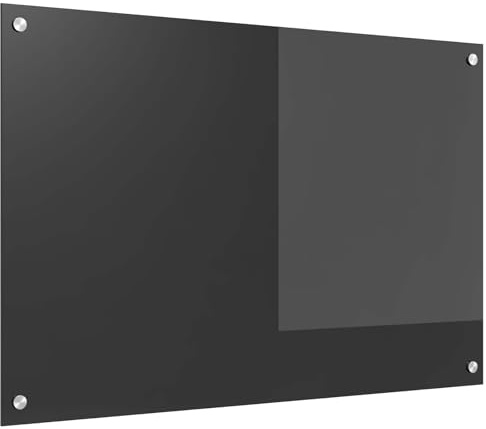 vidaXL Küchenrückwand Dunkelgrau 90 x 60 cm Gehärtetes Glas, Moderne Küchenrückwand, langlebiger hitzebeständiger Glas-Schutz, schlankes Upgrade für den Kochbereich, minimalistisches Schutzpanel