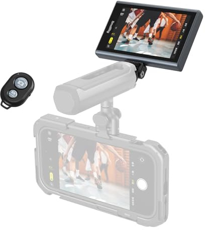 SMALLRIG Écran de Surveillance pour Téléphone avec Contrôle sans Fil, Enregistrement sans Fil 1080p, Moniteur Vidéo avec Support pour Griffe Froide pour iPhone17/16/15/14/13/12-4850B