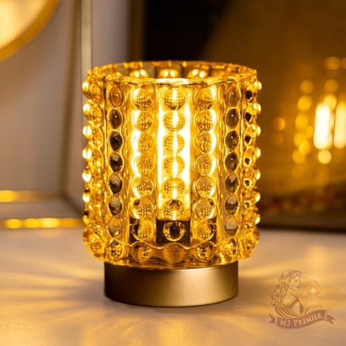 Lampada a batteria con timer, mini luci da tavolo in cristallo per decorazione domestica, lampada da tavolo senza fili per aree di illuminazione in vetro per ingresso, camera da letto, bagno, scaffale