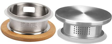 NAMOARLY 2piezas Tapa Para Jarra De Agua De Acero Inoxidable Resistente Al Desgaste Con Doble Salida y Filtro Conveniente Para Té y Bebidas Frías