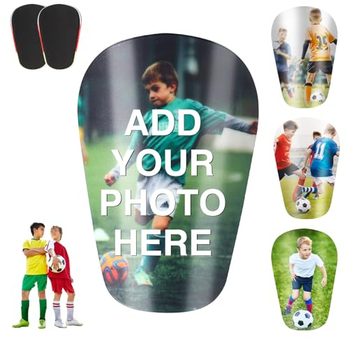 Protege Tibia personnalisé Enfant Football, Mini Protege Tibia avec Photo et Nom – Cadeaux Football pour Garçons, Amis, Fils, Maris