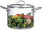 4.5L Olla de Cristal para Cocinar - Ollas de Vidrio Transparente con Tapa Resistente al Calor Utensilios de Cocina para a Fuego Lento con Asas de Acero Inoxidable para Pasta Fideos, Sopa, Leche