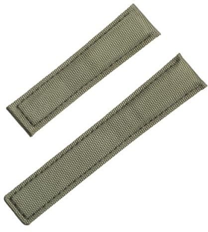 ROUREOX Bracelet de Remplacement en Toile de Voile, Accessoires Bande Premium en Nylon Et Cuir pour Breitling Blackbird Avenger Air Chronograph-Vert 22mm