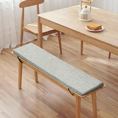 BOYIFEIJIE Cojín para banco de exteriores, 100 x 40 x 5 cm, de espuma gruesa de 5 cm, lavable y antideslizante, para interiores y exteriores, verde hierba (crema, 100 x 40 x 5)