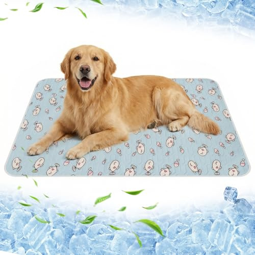 Ninonly Tappetino Refrigerante per Cane Gatti 70x50cm, Tappeto Refrigerante Cuscino Freddo in Lattice Lavabile in Lavatrice, Coperta Rinfrescante Ideale per Interni Auto e Viaggi Estate