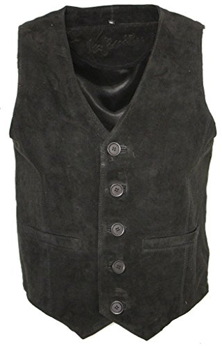 Infinity Leather Les Hommes Daim Chèvre Noir Gilet Cuir Smart Classique 4XL