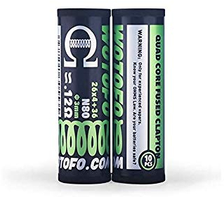 10x WOTOFO N80 QUAD CORE FUSED CLAPTON Coils 0,12 Ohm Coils Wickeldraht Verdampfer, Ni80 Nichrome, MTL RBA, E Zigarette Selbstwickler