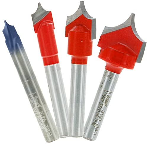 Freud 4 Piece Radius V Groove Bit Set with 1/4 shanks (87-115)