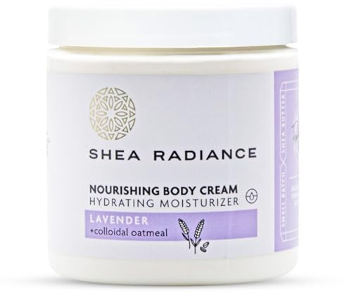 Shea Radiance Nourishing Body Cream with Colloidal Oatmeal | Hydrating Moisturizer for Sensitive Skin | Gentle Hydration with Long Lasting Moisture | Lavender Bliss 8 oz