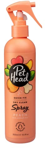 Pet Head Quick Fix Fellspray für Hunde | Pfirsichduft | Desodoriert, Pflegt und Beruhigt das Fell Ihres Hundes | pH-Neutral | Vegan & Tierversuchsfrei | Sanfte Formel für Welpen | 300ml