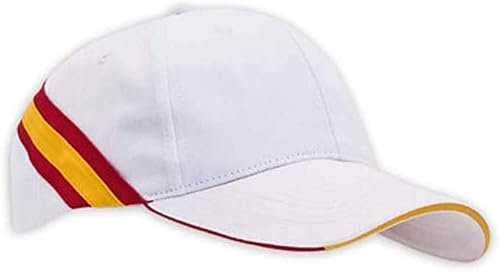 Gorra Blanca con la Bandera de España Regulable para Deportes cómo Golf, Padel, Tenis etc o para Vestir en el día a día, algodón