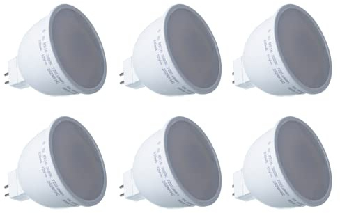 6 Pezzi Lampada Led MR16 GU5.3 8W 12V 780LM Bianco Caldo 3000K, Ø50mm Altezza 56mm