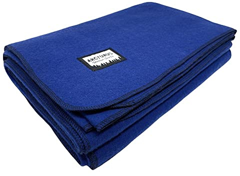 Arcturus Militärische Wolldecke, warm, dick, waschbar, ideal für Outdoor, Camping, Stadiondecke, Picknicks, Reisen, Auto- und Bushcraft-Überlebens-Kits, groß, 162,6 x 223,5 cm, 2 kg (Königsblau)